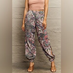 Printed Cutout Long Pants